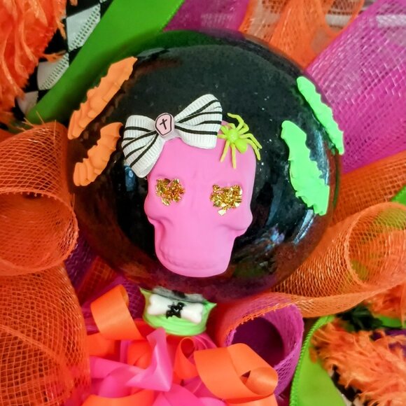 Halloween Wreath, Halloween Door Wreath, Halloween Front Door Wreath, Fall - Picture 4 of 8